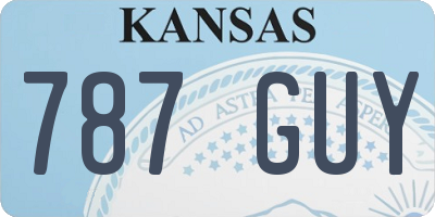 KS license plate 787GUY