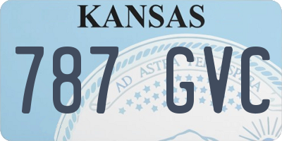 KS license plate 787GVC
