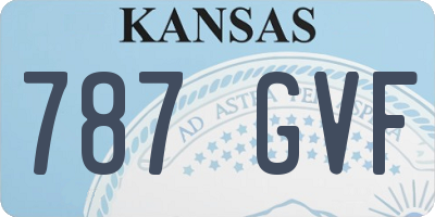 KS license plate 787GVF