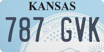 KS license plate 787GVK