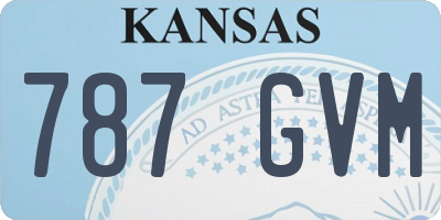 KS license plate 787GVM