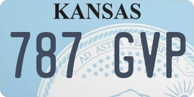 KS license plate 787GVP