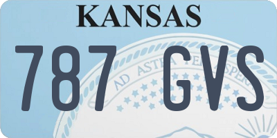 KS license plate 787GVS