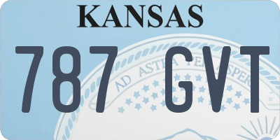 KS license plate 787GVT