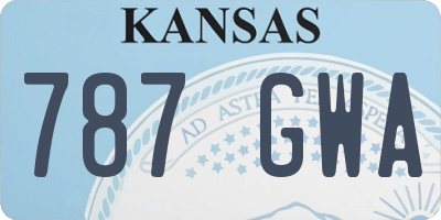 KS license plate 787GWA