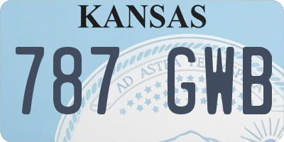 KS license plate 787GWB