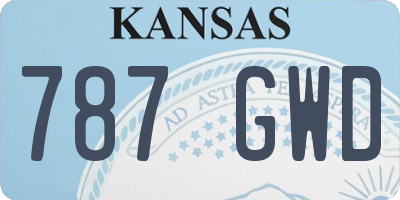 KS license plate 787GWD