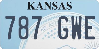 KS license plate 787GWE