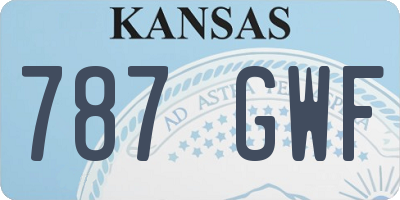 KS license plate 787GWF