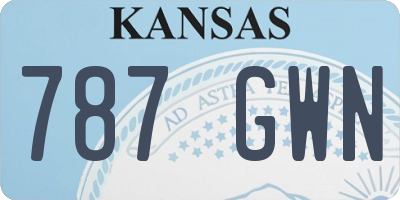 KS license plate 787GWN