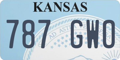KS license plate 787GWO