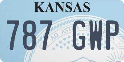 KS license plate 787GWP