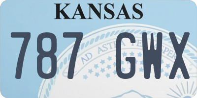 KS license plate 787GWX