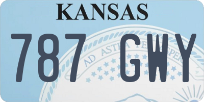 KS license plate 787GWY