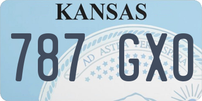 KS license plate 787GXO
