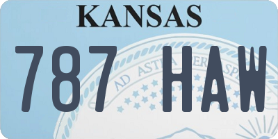 KS license plate 787HAW