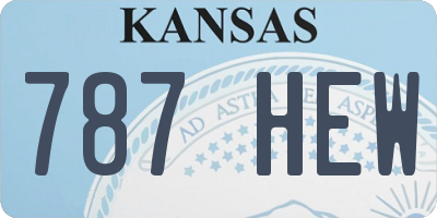 KS license plate 787HEW