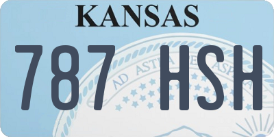 KS license plate 787HSH