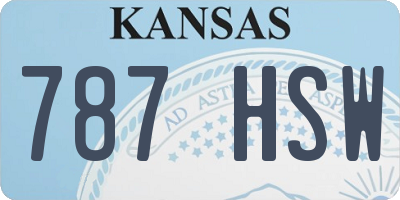 KS license plate 787HSW
