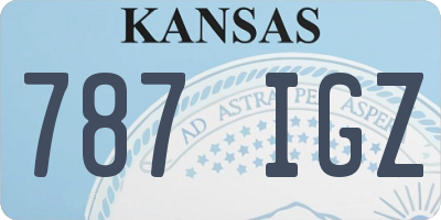 KS license plate 787IGZ