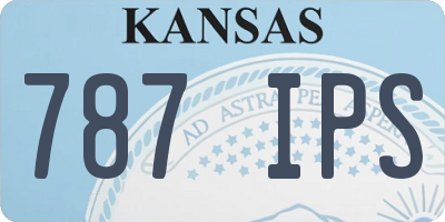 KS license plate 787IPS