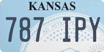KS license plate 787IPY