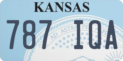 KS license plate 787IQA