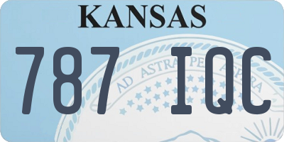 KS license plate 787IQC