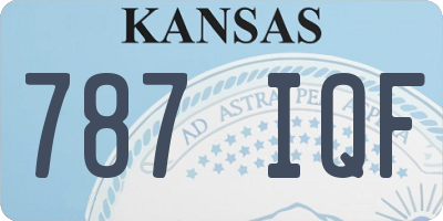 KS license plate 787IQF