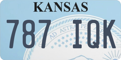 KS license plate 787IQK