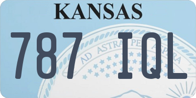 KS license plate 787IQL