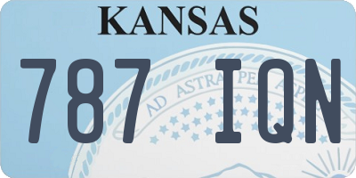 KS license plate 787IQN