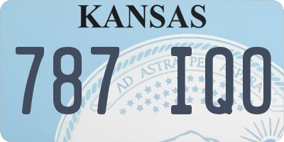 KS license plate 787IQO