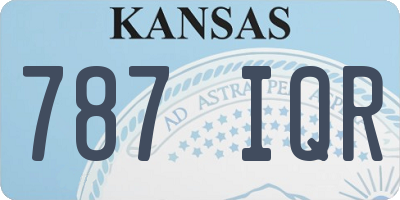 KS license plate 787IQR