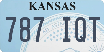 KS license plate 787IQT
