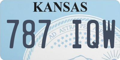 KS license plate 787IQW