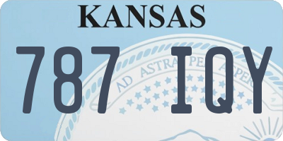 KS license plate 787IQY