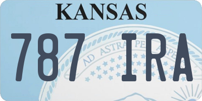 KS license plate 787IRA