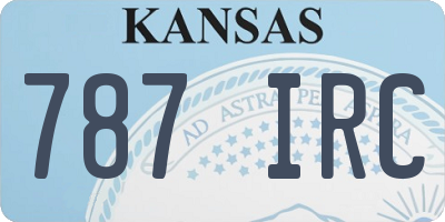 KS license plate 787IRC
