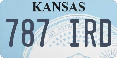 KS license plate 787IRD