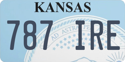 KS license plate 787IRE