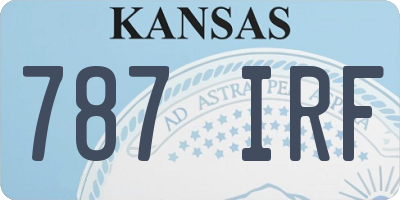 KS license plate 787IRF