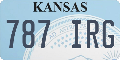 KS license plate 787IRG