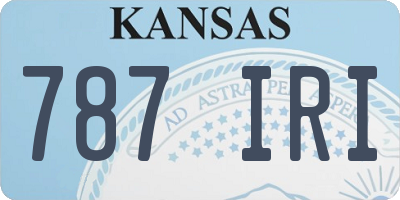 KS license plate 787IRI