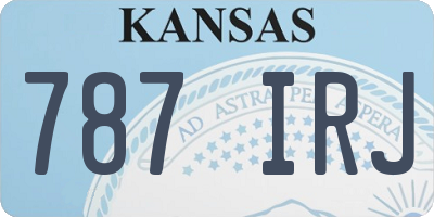KS license plate 787IRJ