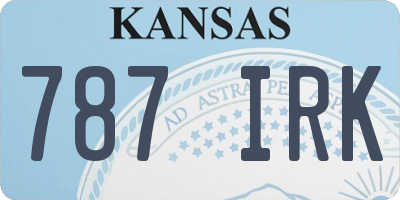 KS license plate 787IRK