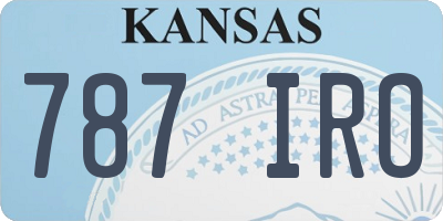 KS license plate 787IRO