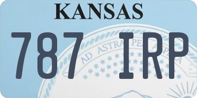 KS license plate 787IRP
