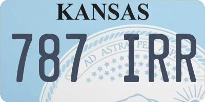 KS license plate 787IRR