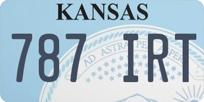 KS license plate 787IRT